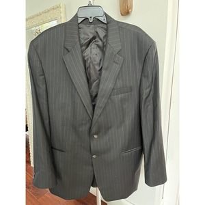 Lauren Ralph Lauren Size 48L Pinstripe 100% Wool Suit Jacket